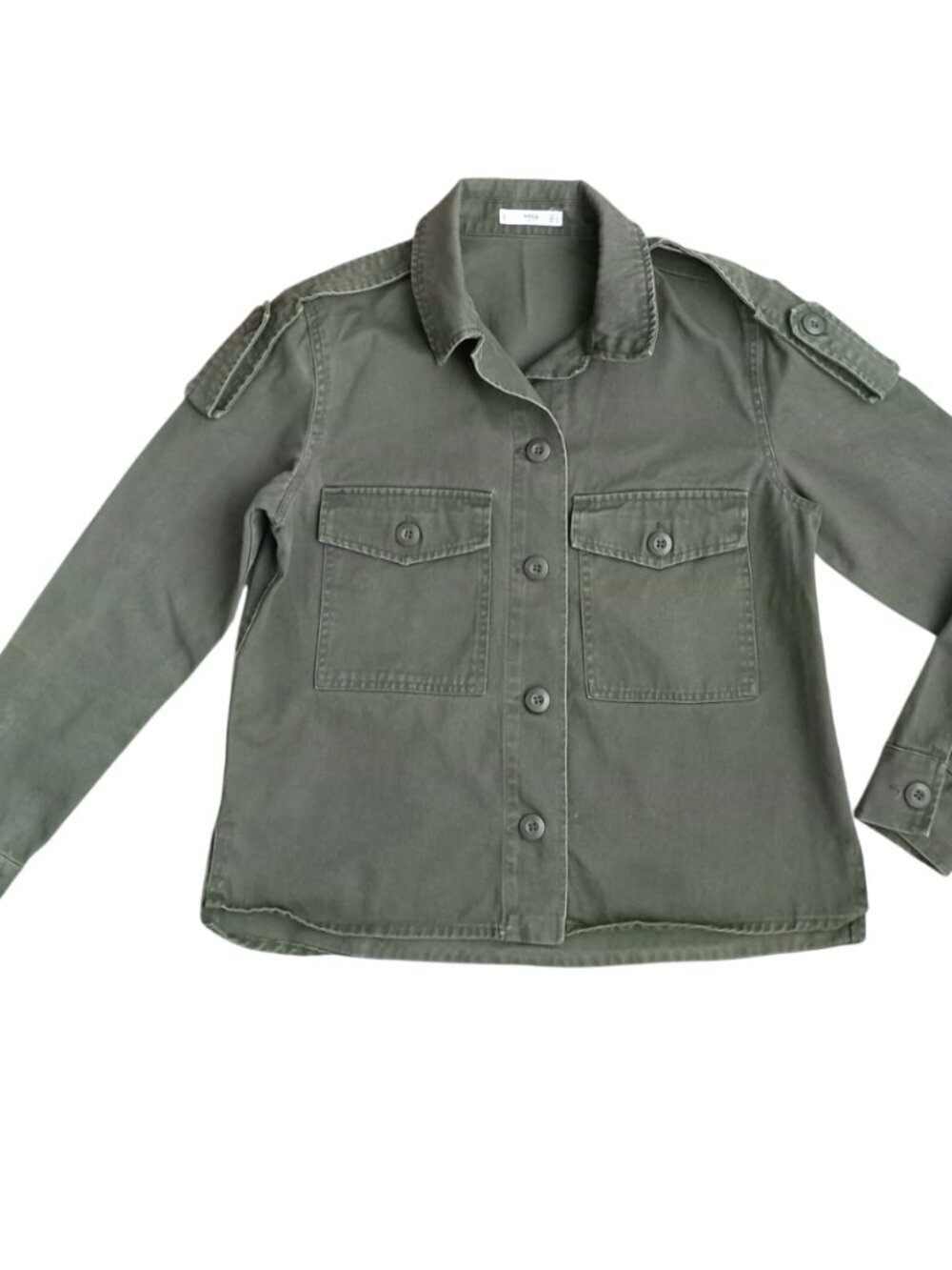 MNG Mango Military Utility Jacket – Women’s Size XS/S Olive Green Button Front